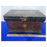Wooden Box with Lid and Key