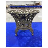 Victorian-Style Footed Planter with Bird Design