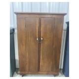 Antique Primitive Wooden Cabinet on Wheels