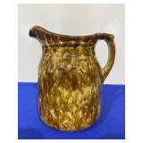 Antique Yellow Ware Sponge Ware Pitcher