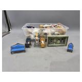 Miniature Porcelain Dolls & Doll Furniture