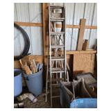 Small Aluminum Ext Ladder & Wooden Step Ladder