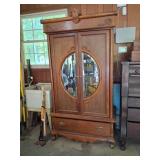 Vintage Wooden Wardrobe-Ornate
