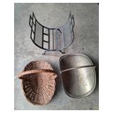 Basket & Wood Fireplace Holder