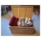 Blankets & Wicker Chest