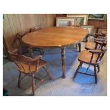 Wooden Dining Room Set w/ 4 Chairs