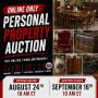 ONLINE ONLY PERSONAL PROPERTY AUCTION - BIDDING BEGINS AUGUST 24TH 10 AM