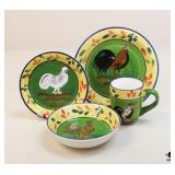 Baum Bros "Style Eyes" Provence Rooster Set / 22pc