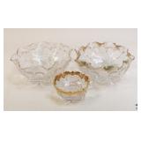 Tarentum Hartford Hearts Glass / 3 Bowls