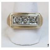 Sz 10 10k Gold Diamond Ring