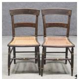Pair of Vintage Dining Chairs w/Cane Seats