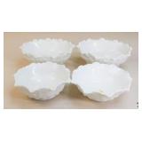 Milk Glass Serving Bowls / 4 pc