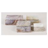 Polished Stone Trinket Boxes / 4 pc