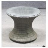 Wicker Patio Table w/ Glass Top