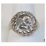 Sterling Silver Cherub Ring