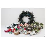 Assorted Bird & Nest Christmas Ornaments