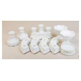 Milk Glass Candle Holders / 10 pc
