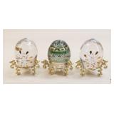 Bohemia/Bohdana Crystal Eggs w/Stand/3 pc