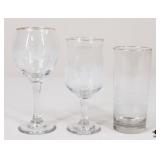 Etched Glassware 23pc