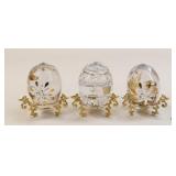 Bohemia/Bohdana Crystal Eggs w/Stand/3 pc