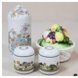 Estee Lauder & Elizabeth Arden Ceramic  Jars /4 pc