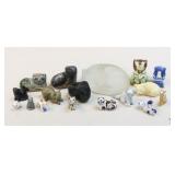 Cat Figurines: Glass, Ceramic+/17 pc
