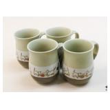 Kitten Art Terracotta Coffee Mug Set / 4pcs