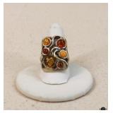 Sz 7.5 Sterling Silver Ring w/ Stones