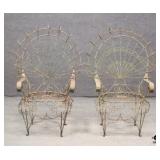 Pair of Iron Peacock Chairs