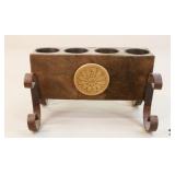 Metal & Wood Candle Holder