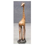 Wooden Giraffe Statue