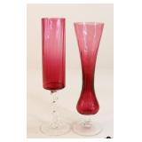 Ruby Glass Vase / 2pc