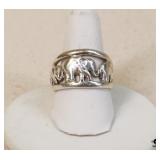 Sz 7 Sterling Silver Elephant Ring