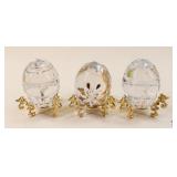 Bohemia/Bohdana Crystal Eggs w/Stand/3 pc