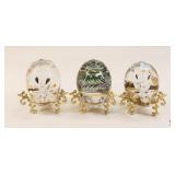 Bohemia/Bohdana Crystal Eggs w/Stand/3 pc