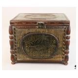 Wood Box w/Embossed Metal Panels