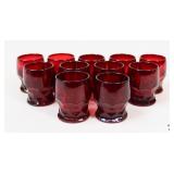 Ruby Red Cocktail Tumblers / 11 Pc