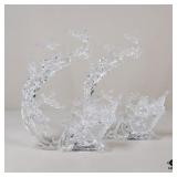Lighted Resin Christmas Decor / 2pc