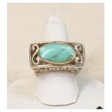 Sz 7 Sterling Silver Ring w/ Stone