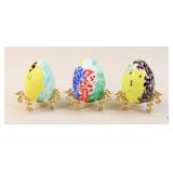 Bohemia/Bohdana Crystal Eggs w/Stand/3 pc