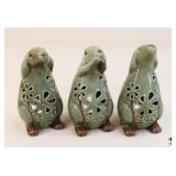 Pottery Luminary / 3 pc