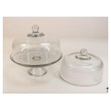 Glass Cake Stand w/Dome Lids 3pc