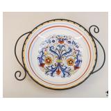 Nova Deruta Ceramic Serving Bowl w/ Metal Base