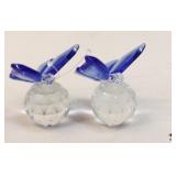 Glass Butterfly Figurines / 2 pc
