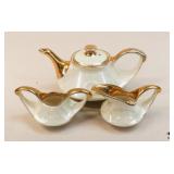 Pearl China Co. Creamer, Sugar, and Tea Pot