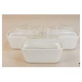 Glasbake Refrigerator Dishes / 3 Pc