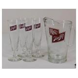 Schlitz Pitcher & Pilsner Glasses / 5 pc