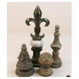 Ceramic & Stone Finials / 4 pc