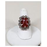 Sz 6.5 Sterling Silver Ring w/ Stone
