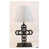 Metal Horseshoe Cross Table Lamp